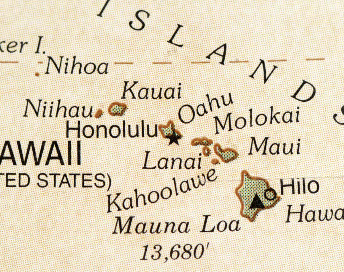 hawaiian islands map.