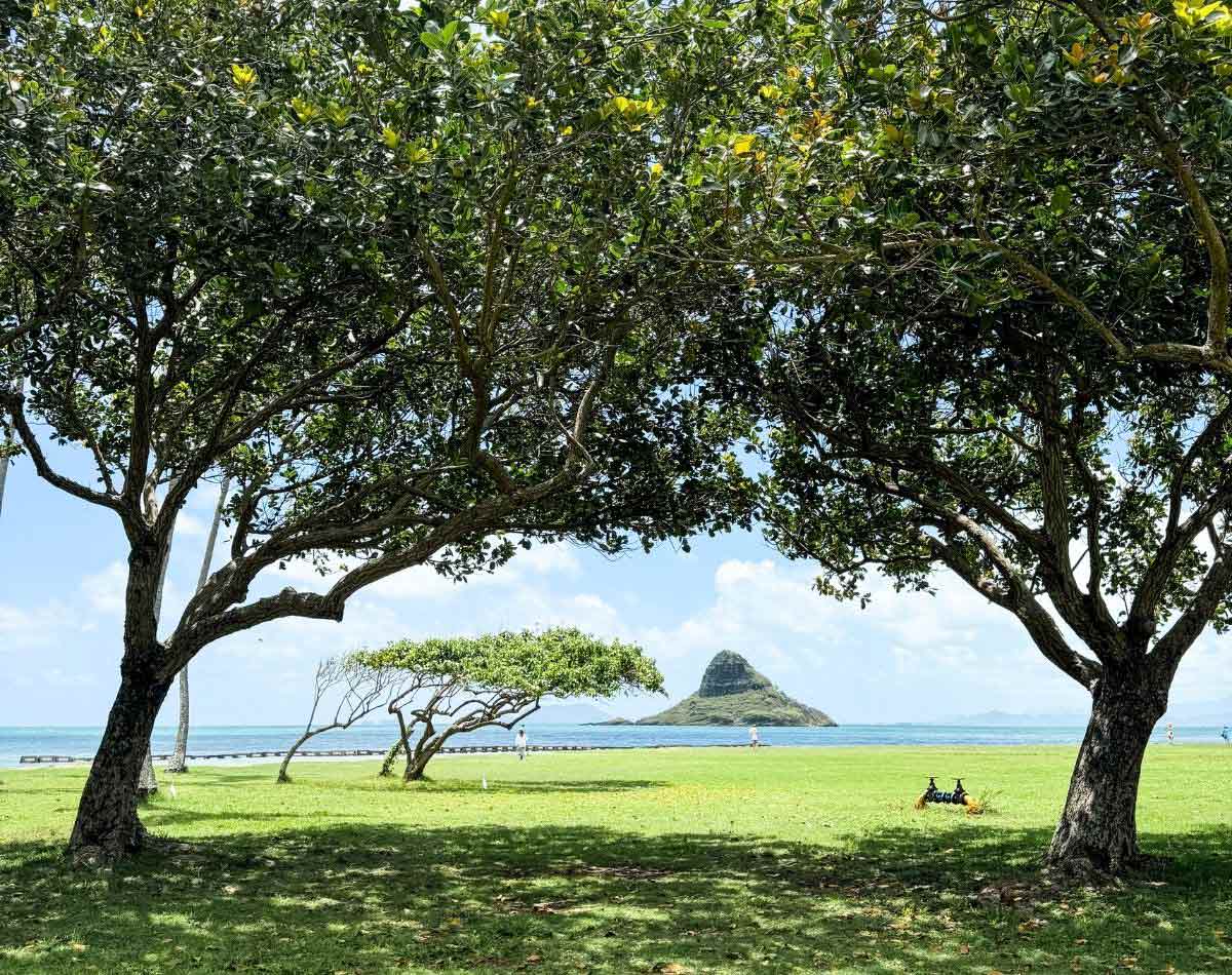 Kualoa beach - one of the best places to spend a day with family at the beach in Oahu.