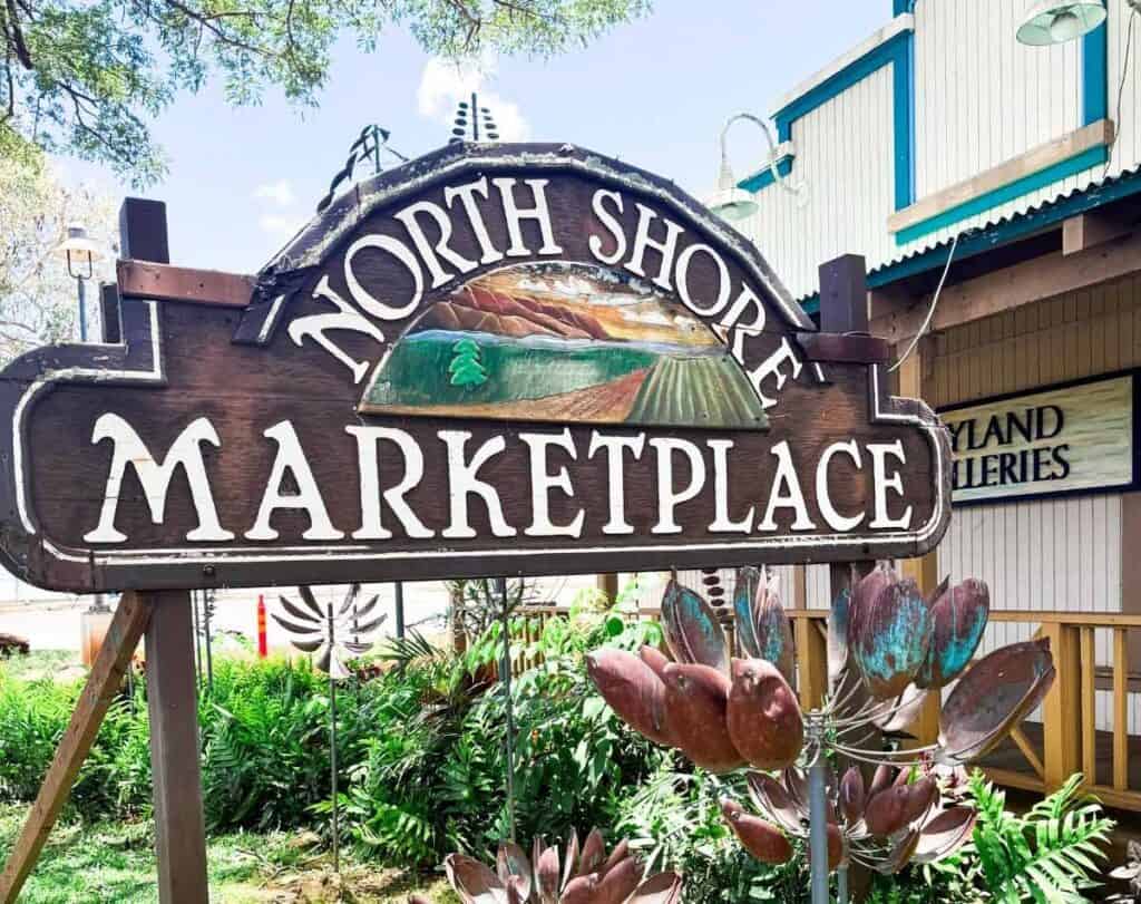 north shore marketplace in haleiwa town.