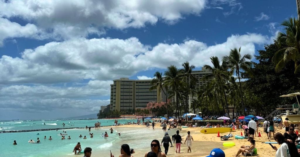 Sheraton hotel and beach in Waikiki, Oahu.