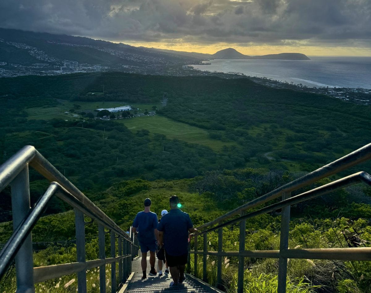 The challenging path of the Diamond Head Summit Trail.
