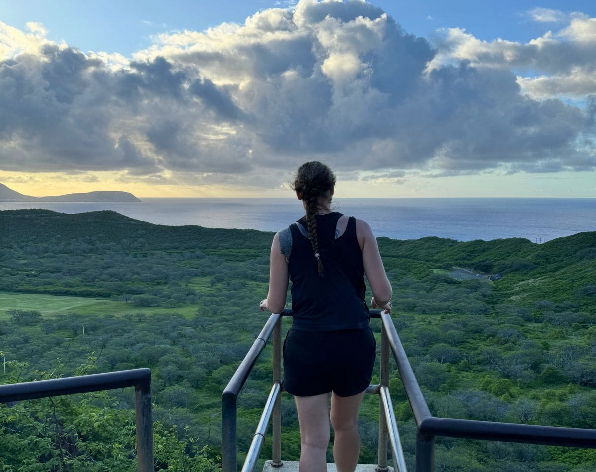 On Top of the Diamond Head Crater on Oahu Hawaii.