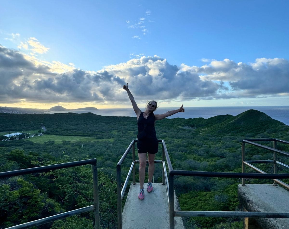 Lookout stop at the Diamond Head Summit Trail.