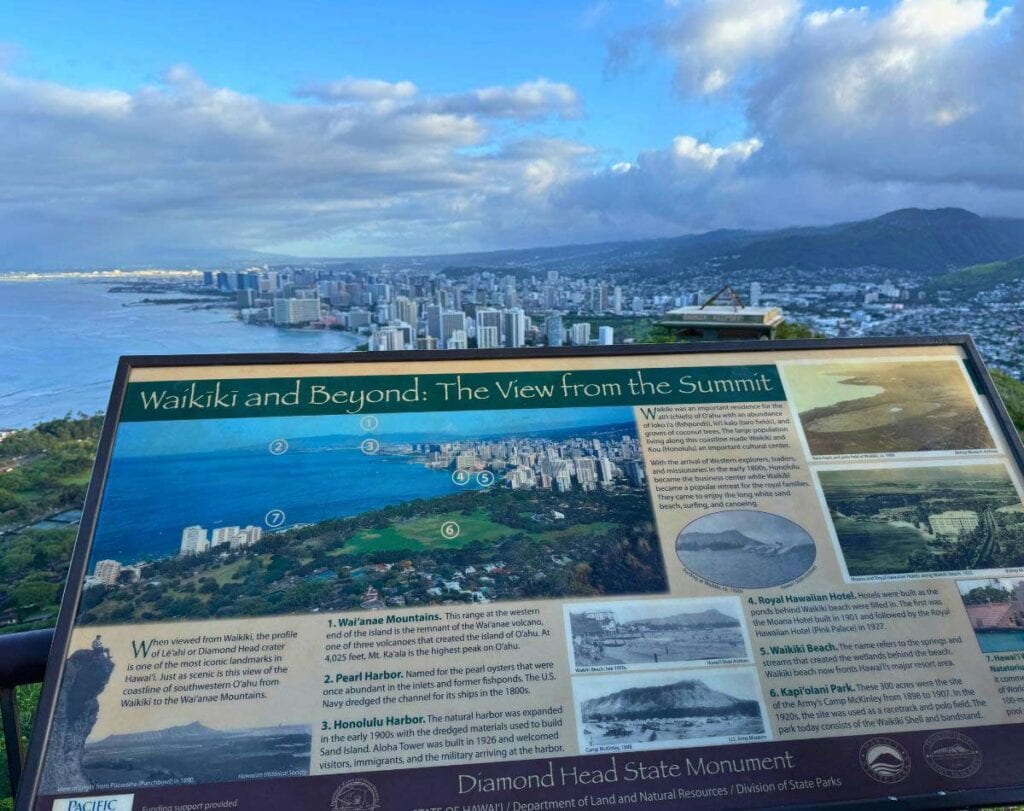 Panoramic view of downtown Honolulu from the top.
